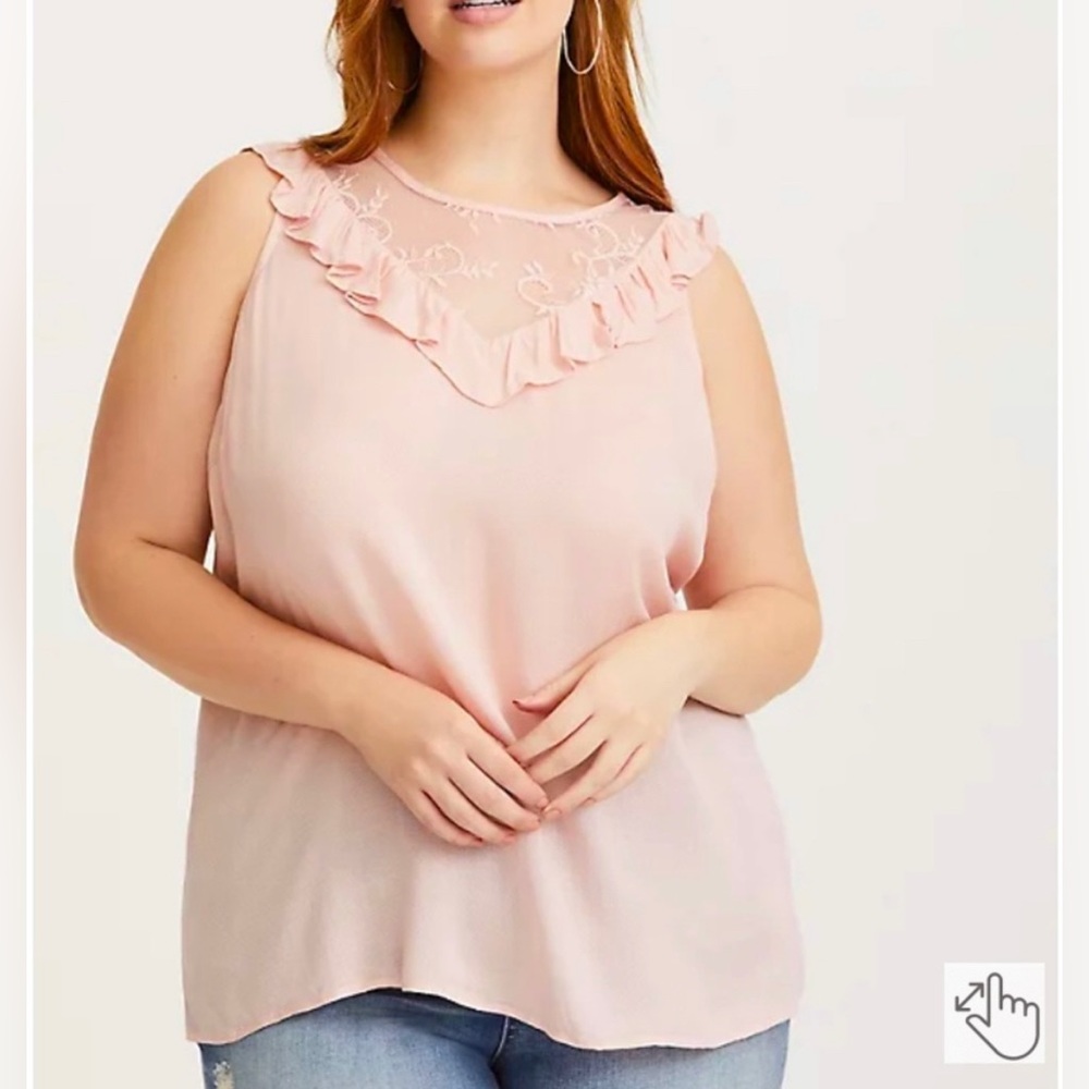 Torrid Lace and Ruffle Tank 3X